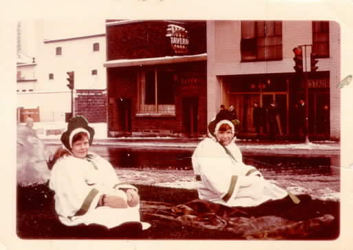 Pickles of the North and Friend on St. Patrick's Day float - mid 1960s